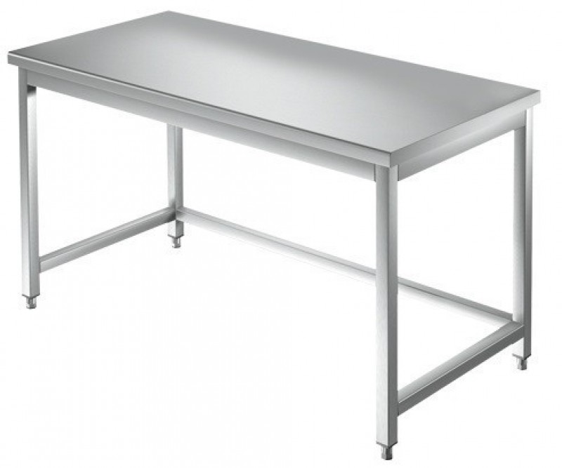 Tavolo inox da lavoro con cornice su tre lati 