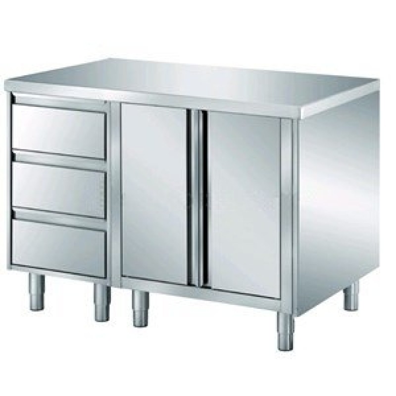 Tavolo inox con ante a battente