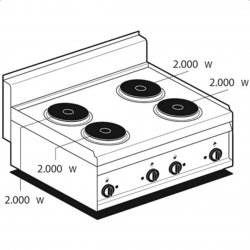 Fornelli elettrici professionali AFP/ PC-8ET