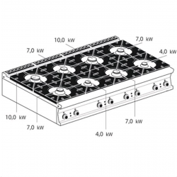 Cucina a gas professionale AFP/ PCT-916G