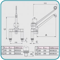 Rubinetto per lavello a muro  AFP/ WASH15