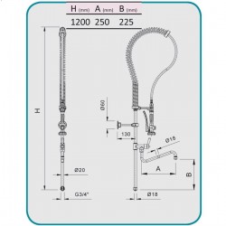 Gruppo doccia senza miscelatore AFP/ WASH03