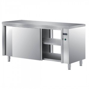 Tavolo inox con ante scorrevoli