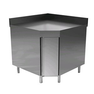 Tavolo inox ad angolo 90°