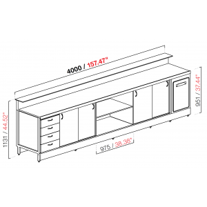 Banco bar neutro BBL4000AB 