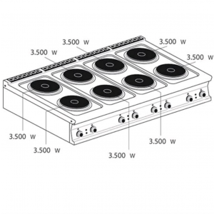 Fornelli elettrici professionali AFP/ PCT-916ET