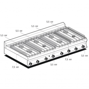 Cucina a gas professionale AFP/ PCT-716GP