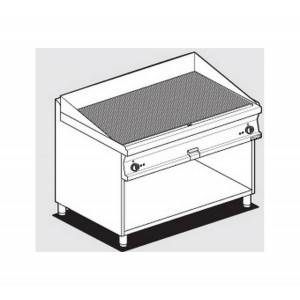 Fry top elettrico piastra rigata al cromo  AFP/ FTR-712ETS