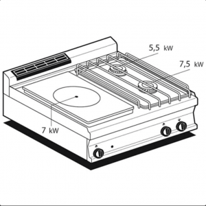 Cucina a gas professionale AFP/ TP2T-78GP 
