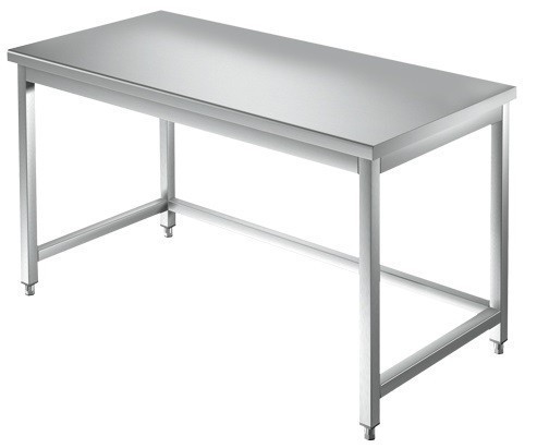 Tavolo inox da lavoro con cornice su tre lati 