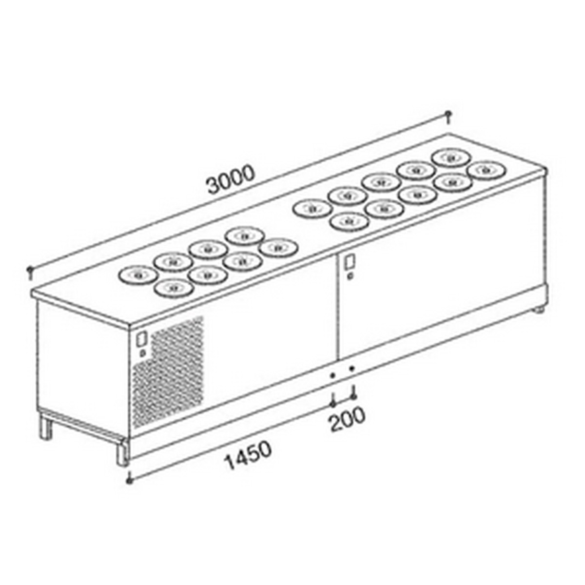 Banco pozzetti gelato BPL3000B GLI/126