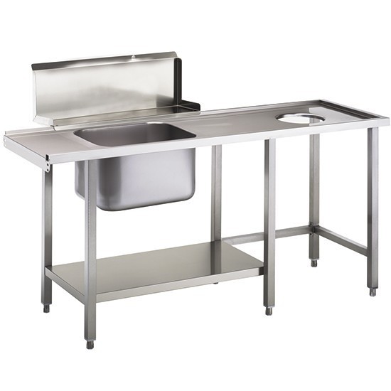 Tavolo uscita con vasca e foro per lavastoviglie a capote AFP/ R119