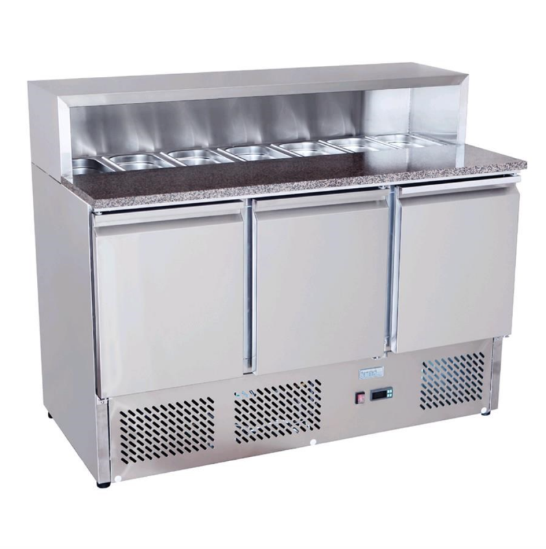 Saladette and refrigerated stainless steel pizza counter AFP/RG8583LSE