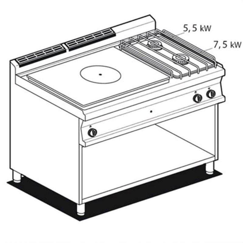 Commercial gas cooking range AFP / TP2-712GP