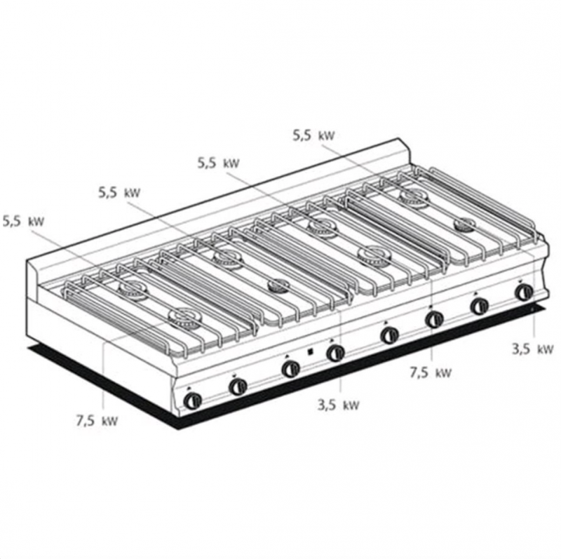 Commercial gas cooking range AFP / PCT-716GP