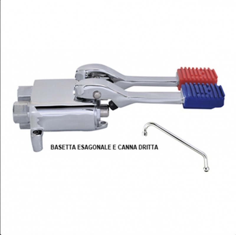 Foot operated hand basin and sink tap with AFP / WASH08 dispenser