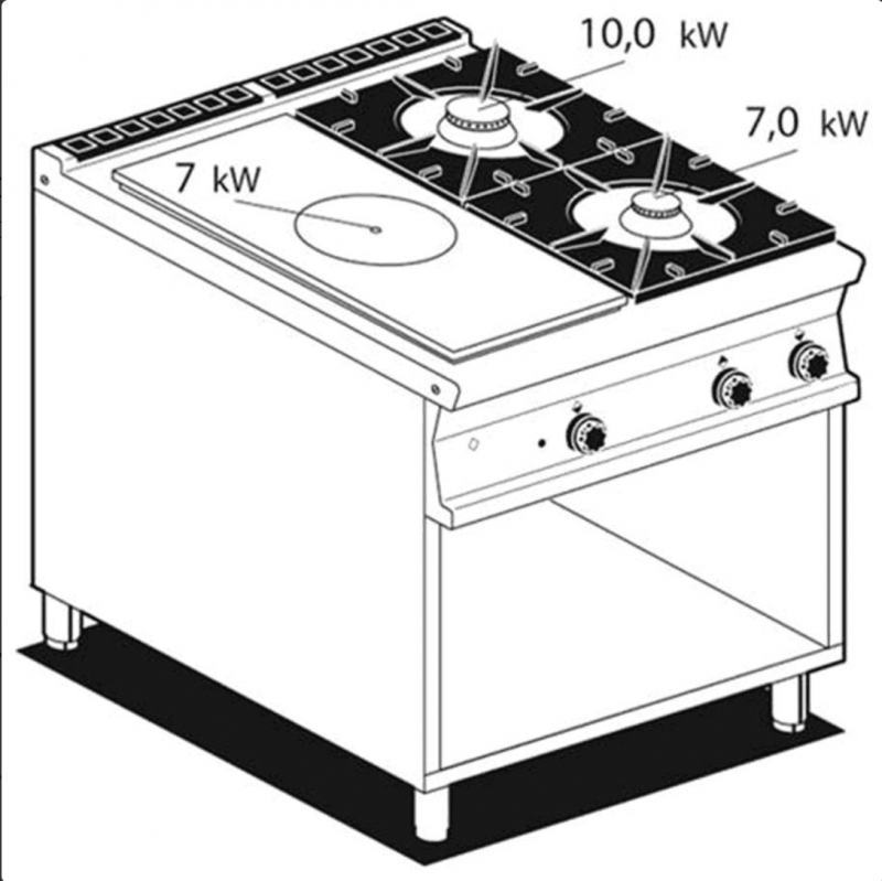 Commercial gas cooking range AFP / TP2-98G