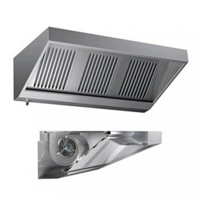Wall-mounted 43SM90 industrial snack hood with automatic suction