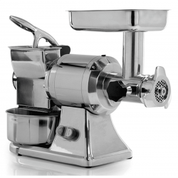 Combined meat grater AFP/12G/MN in polished aluminum