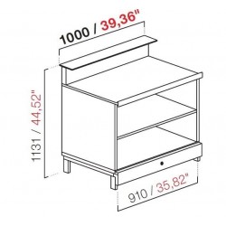 BBL1000AB neutral bar counter with counter top setting