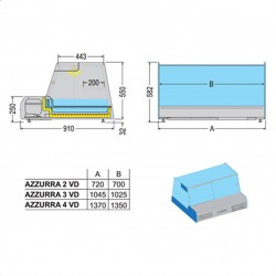 AFP / AZZURRA-VD refrigerated countertop display cabinet in stainless steel
