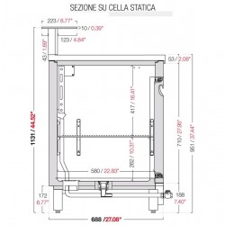 Static refrigerated bar counter BBL3000AB3P with counter top setting