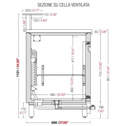 Static refrigerated bar counter BBL3000AB5P with provision for counter top