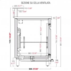 Static refrigerated bar counter BBL3500AB5P with provision for counter top