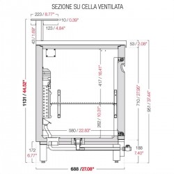 Static refrigerated bar counterBBL4500AB4P with counter top setting
