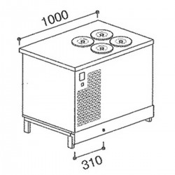 Bench wells ice cream BPL1000BVEN / 4 with reserve
