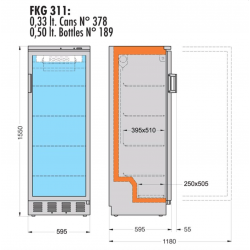 AFP / FKG311 drinks cooler in stainless steel