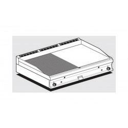 AFP / FTLRT-712GS gas fry top with 1/2 smooth plate 1/2 chrome grooved plate