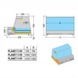 AFP / PLANET-VD refrigerated countertop display cabinet in stainless steel