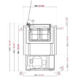 FAST4 ventilated ice-cream bench, without reserve