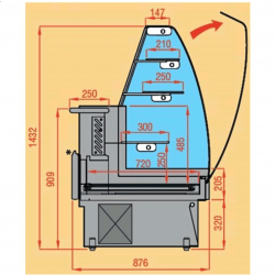 ALFA / RVVC pastry display case with assisted service