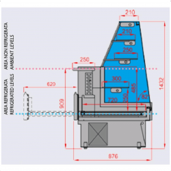 AFP / RVVI pastry display case with assisted service