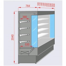 AFP / speed80 stainless steel refrigerated wall display c / p for prepacked meat