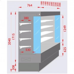 Refrigerated wall display unit AFP / SPEED80 INOX FV for fruit and vegetables