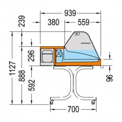 AFP / SUPER/C refrigerated countertop display cabinet in stainless steel