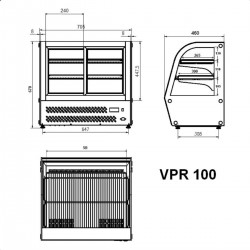 AFP / VPR100 refrigerated countertop display cabinet in stainless steel