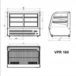 AFP / VPR160 refrigerated countertop stainless steel snack cabinet