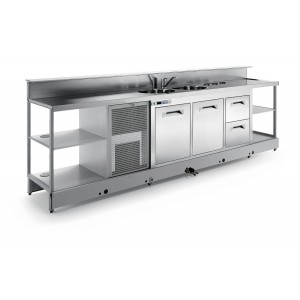 Static refrigerated bar counter BBL4000AB5P with provision for counter top
