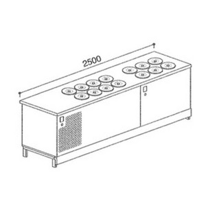Bench wells ice cream BPL2500B GLI / 86 with reserve