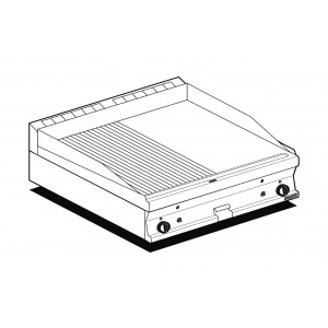 AFP / FTLRT-68G gas fry top with 1/2 smooth plate 1/2 ribbed plate