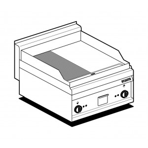 Electric fry top AFP / FTLR-6ET with 1/2 smooth plate 1/2 lined plate