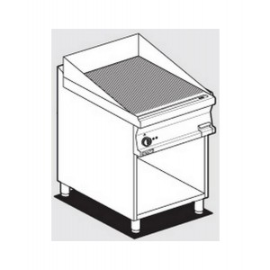 Electric fry top with chrome-plated plate AFP / FTR-76ETS open compartment