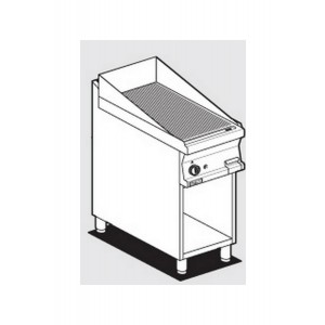 Fry top with gas chrome-plated plate AFP / FTR-74GS open compartment