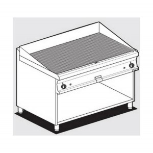 Fry top with gas chrome-plated plate AFP / FTR-712GS open compartment