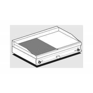 Electric fry top AFP / FTLRT-712ETS 1/2 smooth plate 1/2 chrome grooved plate