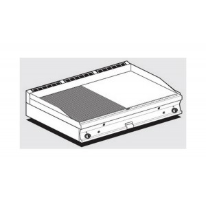 AFP / FTLRT-712GS gas fry top with 1/2 smooth plate 1/2 chrome grooved plate